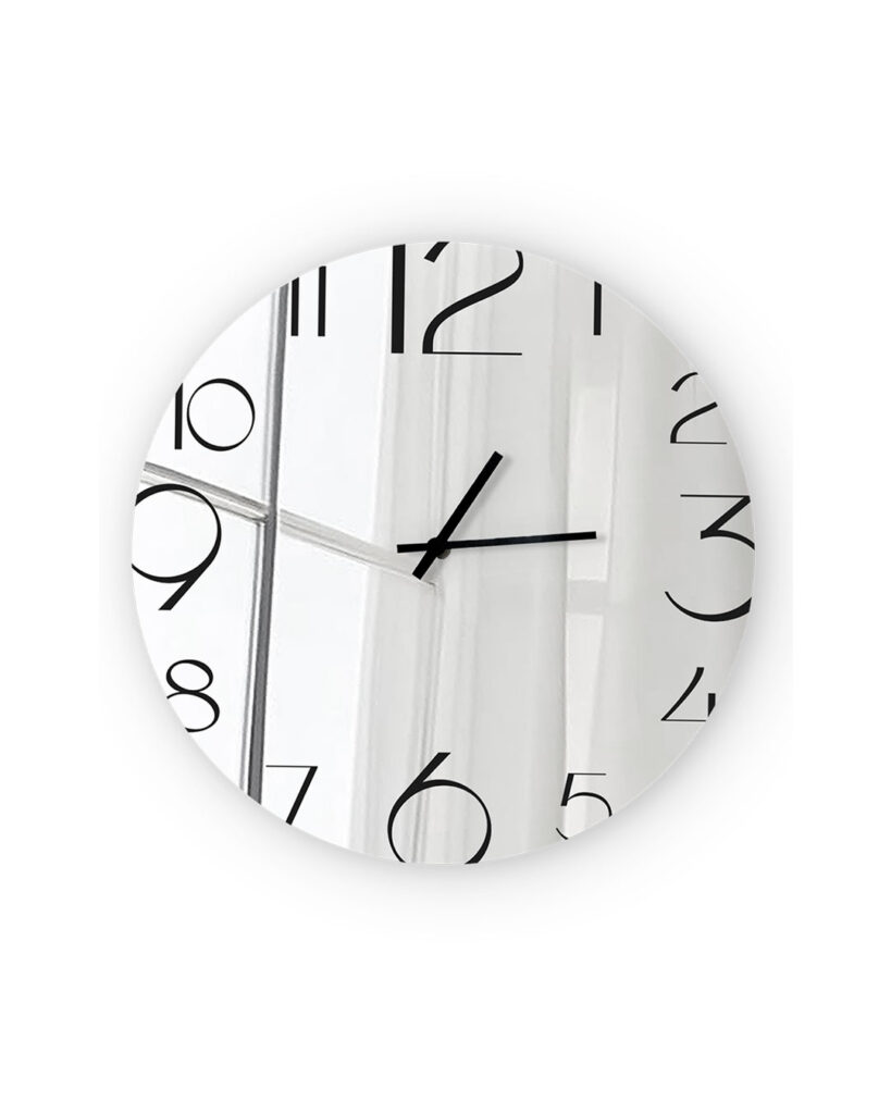 orologio da parete classico in alluminio DIBOND® specchiato argento